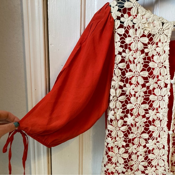 Stitch Knot silk and lace blouse (Anthropology) - Picture 4 of 8